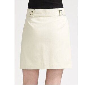 Milly Stretch-Italian Cotton Nailhead Trim Skirt